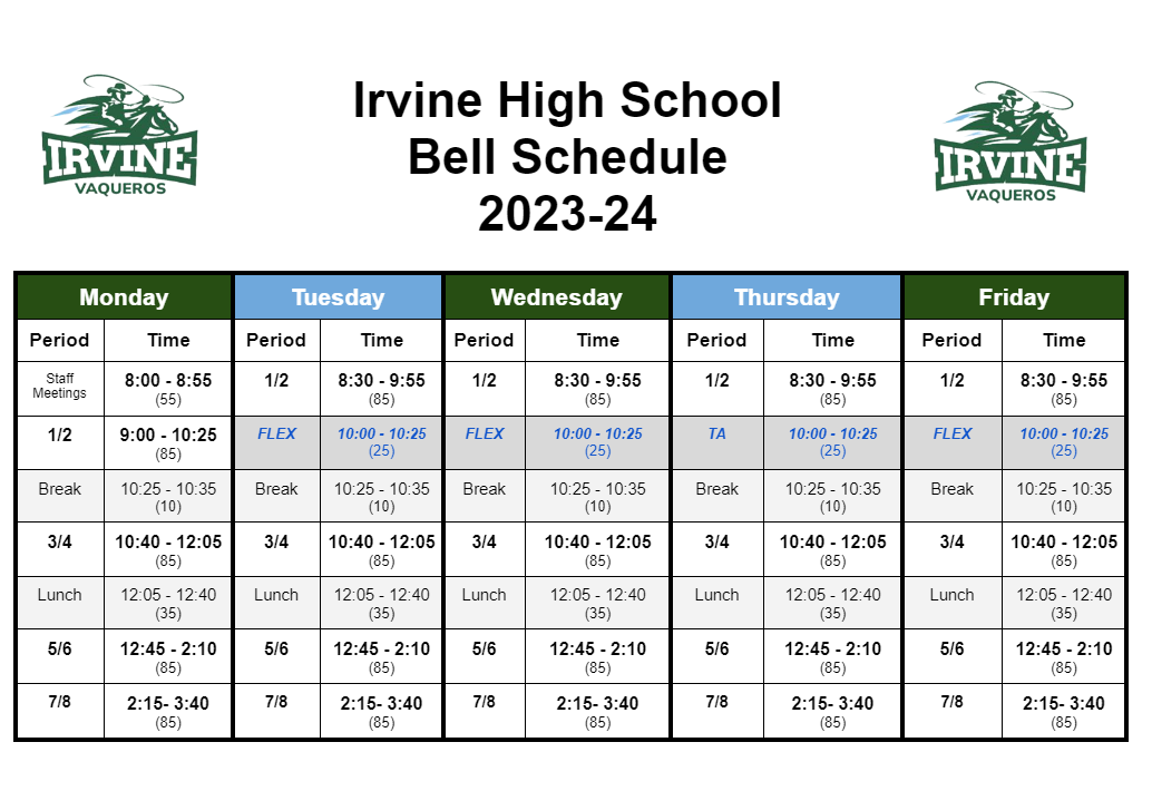 High scholl deals schedule